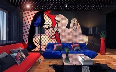 Pinagsama namin ang pop art sa disenyo ng mga apartment +50 na larawan sa interior