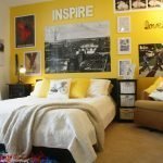 Pereți galbeni în dormitor