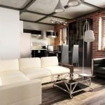 Loftový styl obývacího pokoje