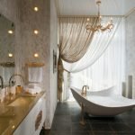 Sea-shaped bathtub in the interior
