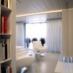 White armchairs in the living room
