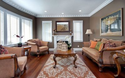 Living room in brown tones: design and interior