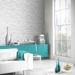 Turquoise furniture in a bright interior