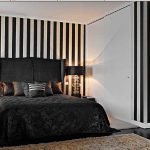 Interno camera da letto in bianco e nero