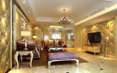 Gold color in the interior: examples of design and combinations