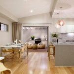 Kitchen-living room in beige tones