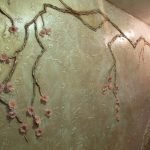 Pandekorasyon na sanga ng stucco sakura