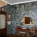 Gray decorative stone on the wall