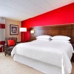 White and red guest room