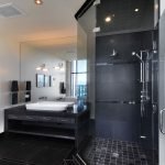Black color in the design of the bathroom
