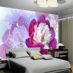 Papier peint photo pour la chambre avec des fleurs roses