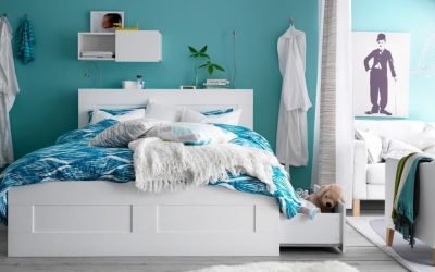 Turquoise bedroom design: 75 examples