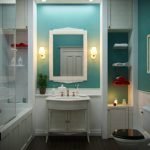 Màu ngọc lam trong thiết kế phòng tắm