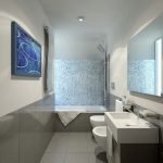Baño moderno de diseño estrecho