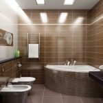 Ruskea kylpyhuoneen suunnittelussa