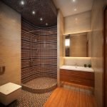 Brown Tiled Shower