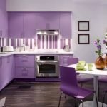 Vaalean violetti keittiö