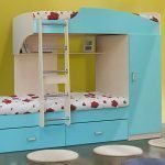 Turquoise bunk bed
