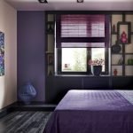 Odtiene fialovej v interiéri spálne