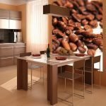 Wall mural with coffee beans in the kitchen