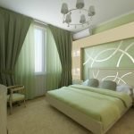 Art Nouveau dalaman bilik tidur hijau