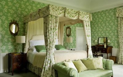 تصميم غرفة نوم بألوان خضراء
