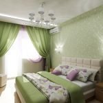Grønt soveværelse interiør