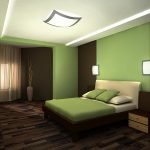 Green brown bedroom