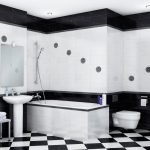 Cage noir et blanc dans la conception de la salle de bain