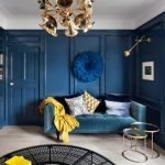 Blauwe kleur in het ontwerp van kamers
