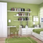 Camera da letto per un adolescente nei colori verdi