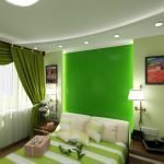חדר שינה נעים בצבעים ירוקים