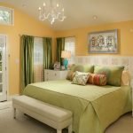 Bright green bedroom