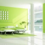 Světle zelený interiér