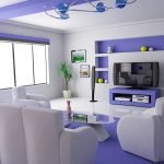 Fehér és lila szoba