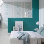 Chambre aux couleurs blanc et turquoise