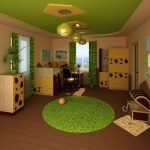 Зелен таван в детската стая