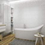Balta spalva vonios kambario dizaine