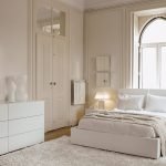 Beige and white bedroom