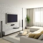 Obývacia izba s bielym nábytkom