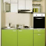 Green linear kitchen