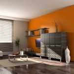 Oranžová farba v dizajne obývacej izby