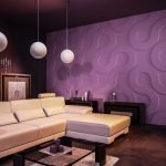Purple color in the design of the living room