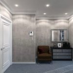 Gray decorative stucco on the walls in the hallway