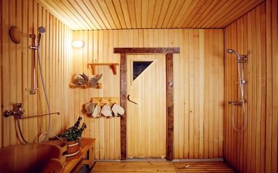 Limpar uma sauna: exemplos de interiores