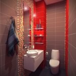 Sắc thái màu đỏ trong nội thất nhà vệ sinh