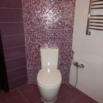 Fialové mozaiky v designu toalety