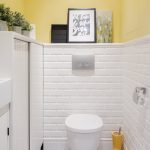 Λευκός κεραμιδός στη διακόσμηση της τουαλέτας