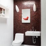 Bordo mozaik tuvalet tasarımı