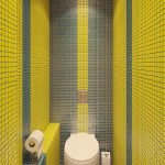 Κίτρινο ψηφιδωτό στο σχεδιασμό της τουαλέτας